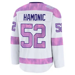 Men's Travis Hamonic Detroit Red Wings 2024 Hockey Fights Cancer Practice Jersey - White Premium