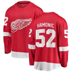 Men's Travis Hamonic Detroit Red Wings Home Jersey - Red Breakaway
