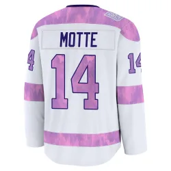 Men's Tyler Motte Detroit Red Wings 2024 Hockey Fights Cancer Practice Jersey - White Premium