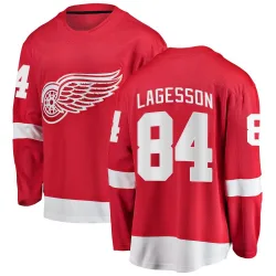 Men's William Lagesson Detroit Red Wings Home Jersey - Red Breakaway