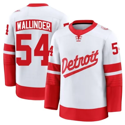 Men's William Wallinder Detroit Red Wings 2025 Stadium Series Jersey - White Premium