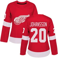 Women's Albert Johansson Detroit Red Wings Home Jersey - Red Authentic