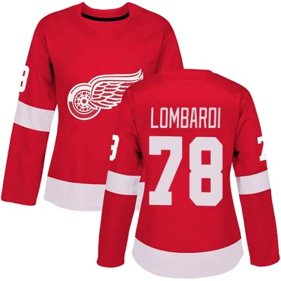 Women's Amadeus Lombardi Detroit Red Wings Home Jersey - Red Authentic