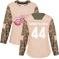 Women's Axel Sandin Pellikka Detroit Red Wings Veterans Day Practice Jersey - Camo Authentic