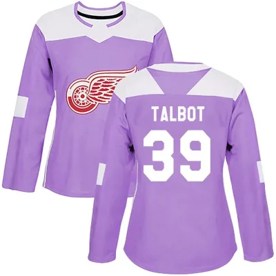 Women's Cam Talbot Detroit Red Wings Hockey Fights Cancer Practice Jersey - Purple Authentic