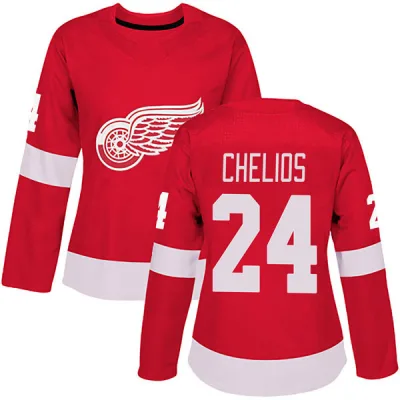 Women's Chris Chelios Detroit Red Wings Home Jersey - Red Authentic