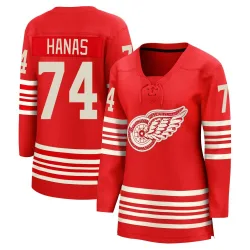 Women's Cross Hanas Detroit Red Wings Centennial Jersey - Red Breakaway