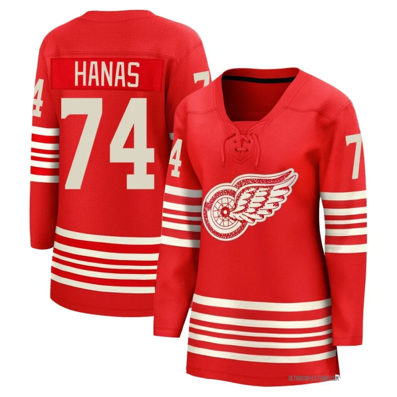 Women's Cross Hanas Detroit Red Wings Centennial Jersey - Red Breakaway