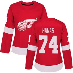Women's Cross Hanas Detroit Red Wings Home Jersey - Red Authentic