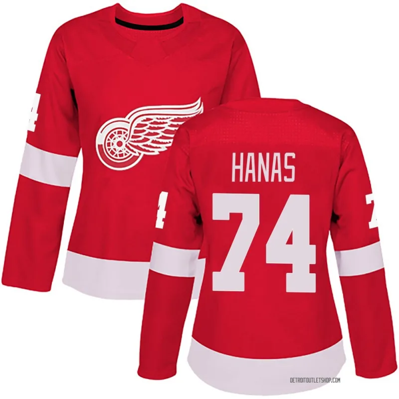 Women's Cross Hanas Detroit Red Wings Home Jersey - Red Authentic