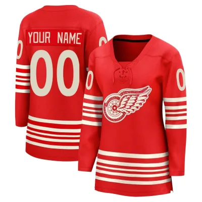Women's Custom Detroit Red Wings Centennial Jersey - Red Breakaway