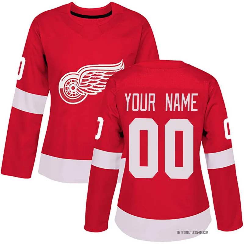 Women's Custom Detroit Red Wings Home Jersey - Red Authentic
