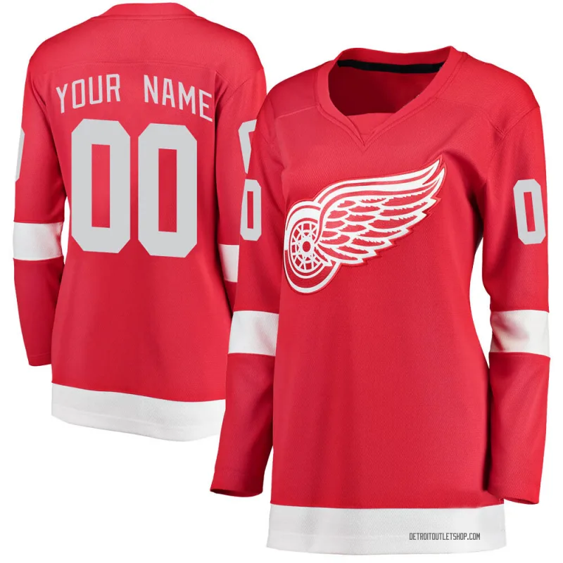 Women's Custom Detroit Red Wings Home Jersey - Red Breakaway