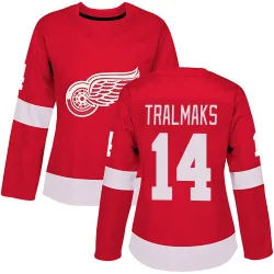 Women's Eduards Tralmaks Detroit Red Wings Home Jersey - Red Authentic