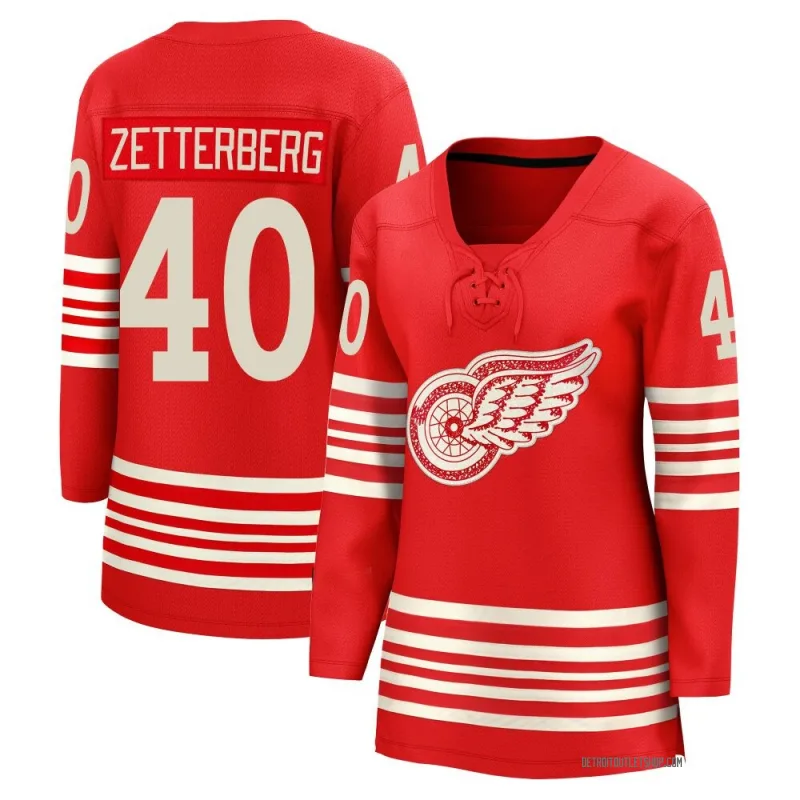 Women's Henrik Zetterberg Detroit Red Wings Centennial Jersey - Red Breakaway