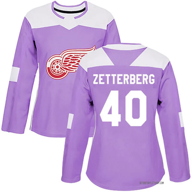 Women's Henrik Zetterberg Detroit Red Wings Hockey Fights Cancer Practice Jersey - Purple Authentic