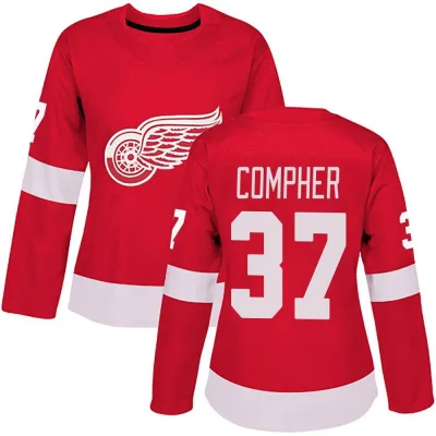 Women's J.T. Compher Detroit Red Wings Home Jersey - Red Authentic