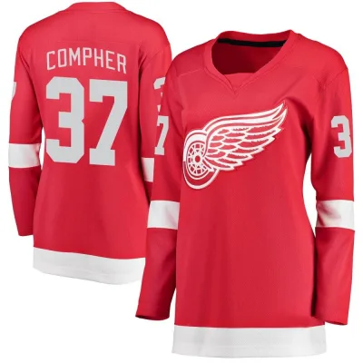 Women's J.T. Compher Detroit Red Wings Home Jersey - Red Breakaway