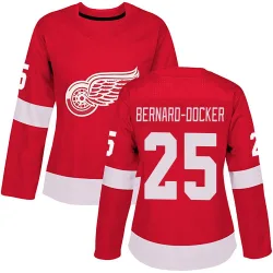 Women's Jacob Bernard-Docker Detroit Red Wings Home Jersey - Red Authentic