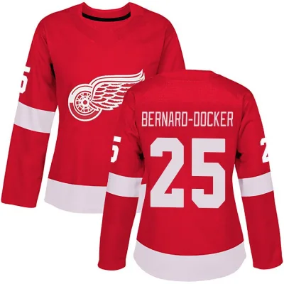 Women's Jacob Bernard-Docker Detroit Red Wings Home Jersey - Red Authentic