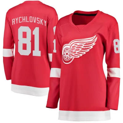 Women's Jakub Rychlovsky Detroit Red Wings Home Jersey - Red Breakaway