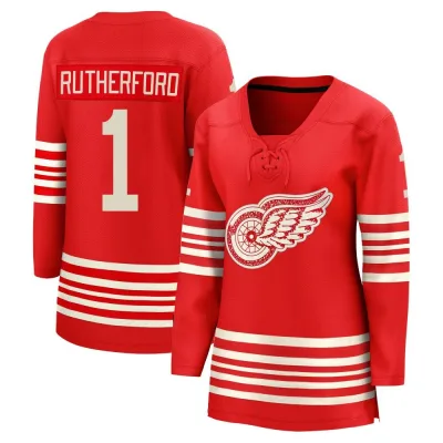 Women's Jim Rutherford Detroit Red Wings Centennial Jersey - Red Breakaway
