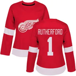 Women's Jim Rutherford Detroit Red Wings Home Jersey - Red Authentic