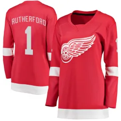 Women's Jim Rutherford Detroit Red Wings Home Jersey - Red Breakaway
