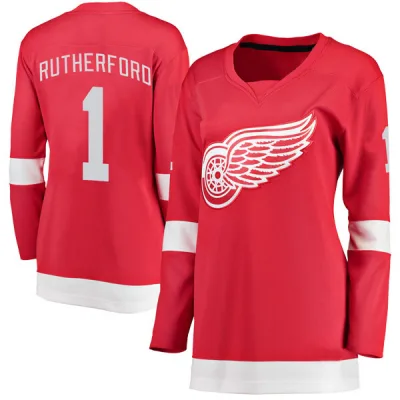 Women's Jim Rutherford Detroit Red Wings Home Jersey - Red Breakaway