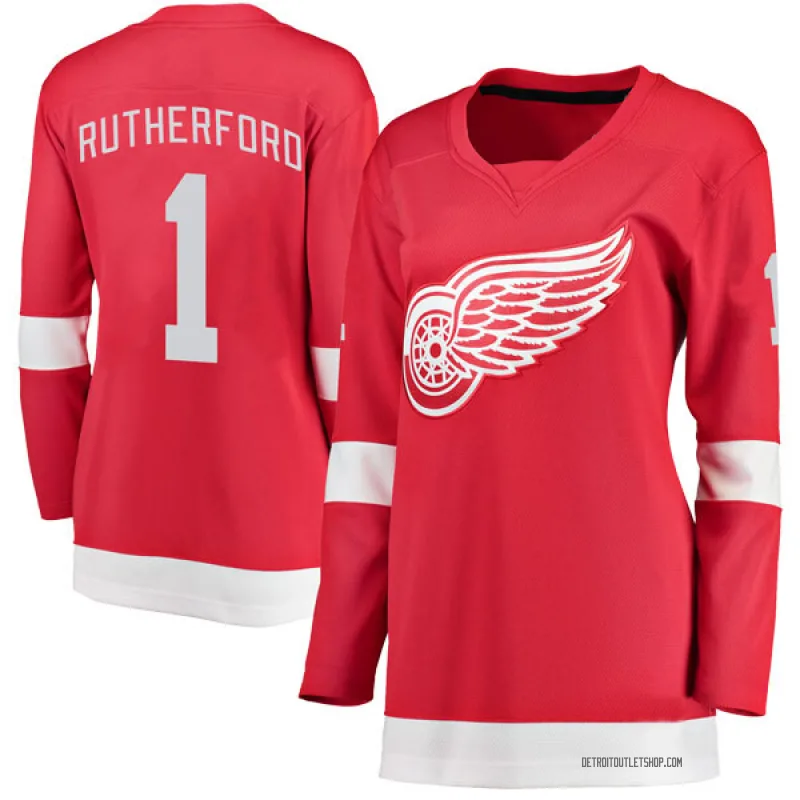 Women's Jim Rutherford Detroit Red Wings Home Jersey - Red Breakaway