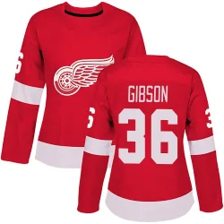 Women's John Gibson Detroit Red Wings Home Jersey - Red Authentic