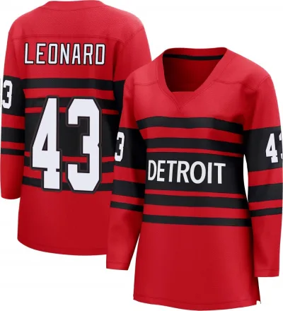 Women's John Leonard Detroit Red Wings Special Edition 2.0 Jersey - Red Breakaway