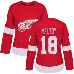 Women's Kirk Maltby Detroit Red Wings Home Jersey - Red Authentic