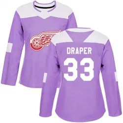 Women's Kris Draper Detroit Red Wings Hockey Fights Cancer Practice Jersey - Purple Authentic