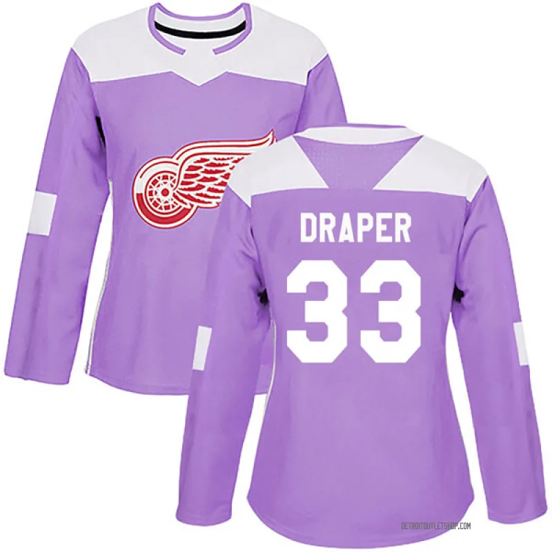 Women's Kris Draper Detroit Red Wings Hockey Fights Cancer Practice Jersey - Purple Authentic
