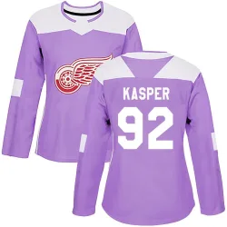 Women's Marco Kasper Detroit Red Wings Hockey Fights Cancer Practice Jersey - Purple Authentic