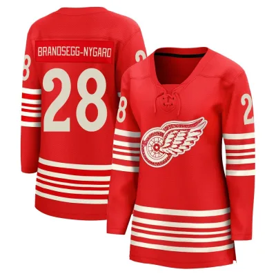 Women's Michael Brandsegg-Nygård Detroit Red Wings Michael Brandsegg-Nygard Centennial Jersey - Red Breakaway