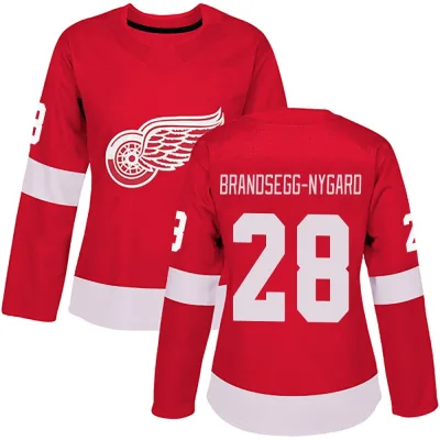 Women's Michael Brandsegg-Nygård Detroit Red Wings Michael Brandsegg-Nygard Home Jersey - Red Authentic