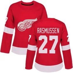 Women's Michael Rasmussen Detroit Red Wings Home Jersey - Red Authentic