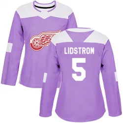 Women's Nicklas Lidstrom Detroit Red Wings Hockey Fights Cancer Practice Jersey - Purple Authentic
