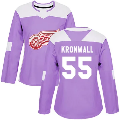 Women's Niklas Kronwall Detroit Red Wings Hockey Fights Cancer Practice Jersey - Purple Authentic