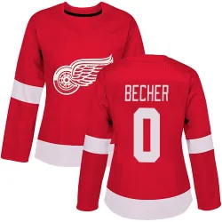 Women's Ondrej Becher Detroit Red Wings Home Jersey - Red Authentic