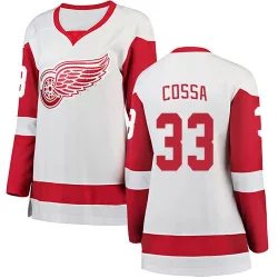 Women's Sebastian Cossa Detroit Red Wings Away Jersey - White Breakaway