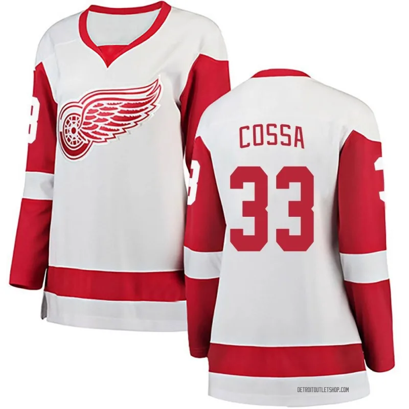 Women's Sebastian Cossa Detroit Red Wings Away Jersey - White Breakaway