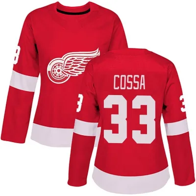 Women's Sebastian Cossa Detroit Red Wings Home Jersey - Red Authentic