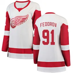 Women's Sergei Fedorov Detroit Red Wings Away Jersey - White Breakaway