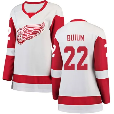 Women's Shai Buium Detroit Red Wings Away Jersey - White Breakaway