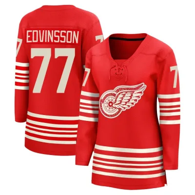 Women's Simon Edvinsson Detroit Red Wings Centennial Jersey - Red Breakaway