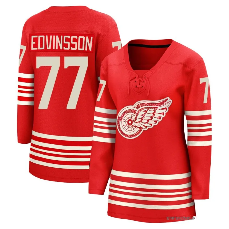 Women's Simon Edvinsson Detroit Red Wings Centennial Jersey - Red Breakaway