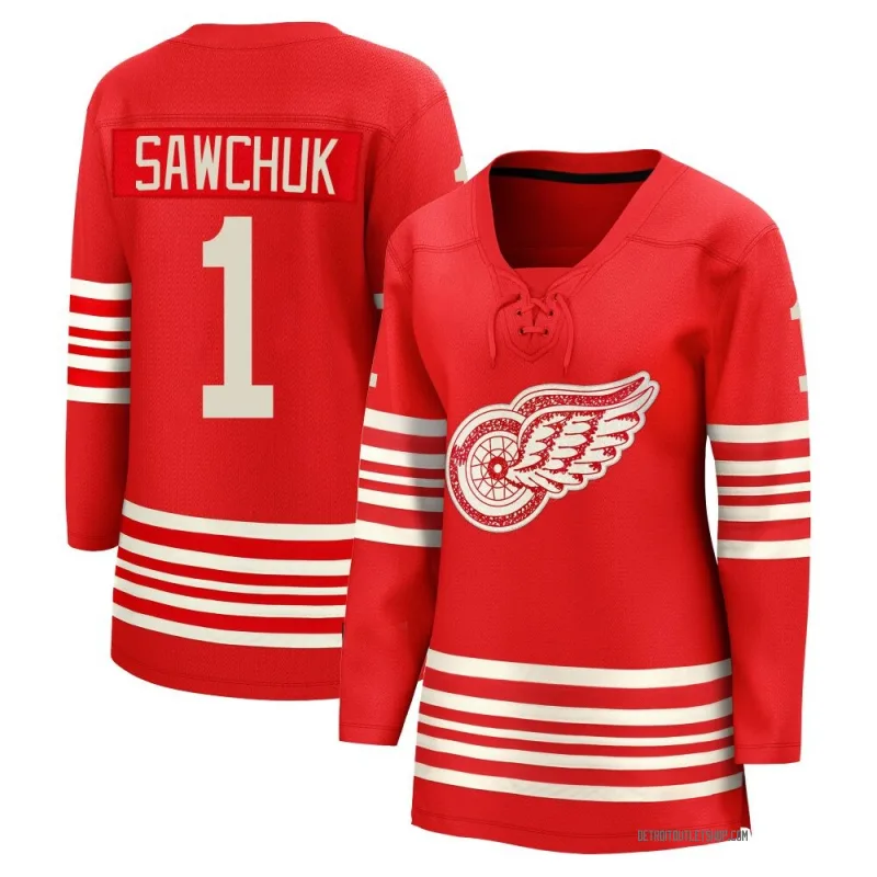 Women's Terry Sawchuk Detroit Red Wings Centennial Jersey - Red Breakaway